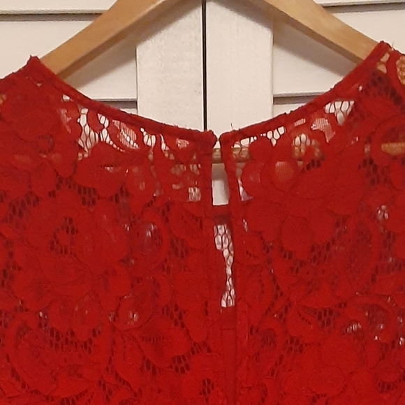 GORGEOUS! RED Lace Dress. NWOT Perfect for the Holidays 🎄 - Picture 5 of 6